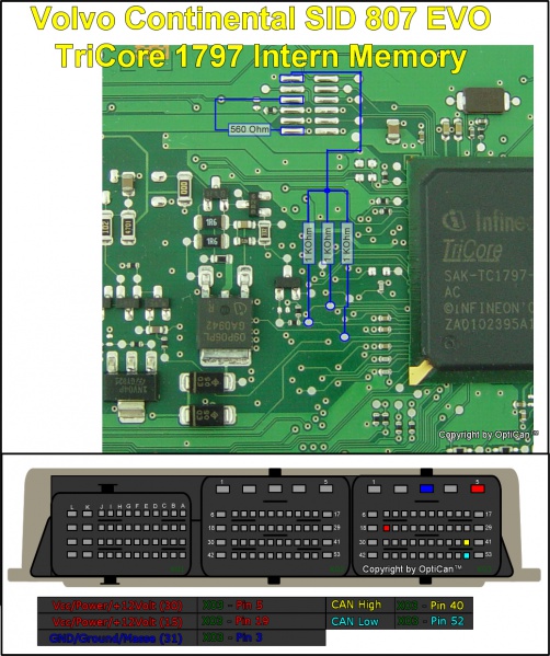 Continental SID 807 EVO (Ford) pinout diagram 1